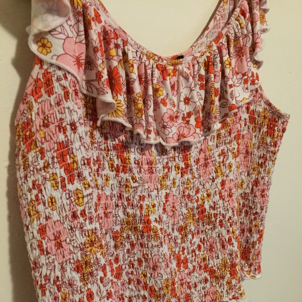 Plus Forever 21 off the shoulder lettuce top